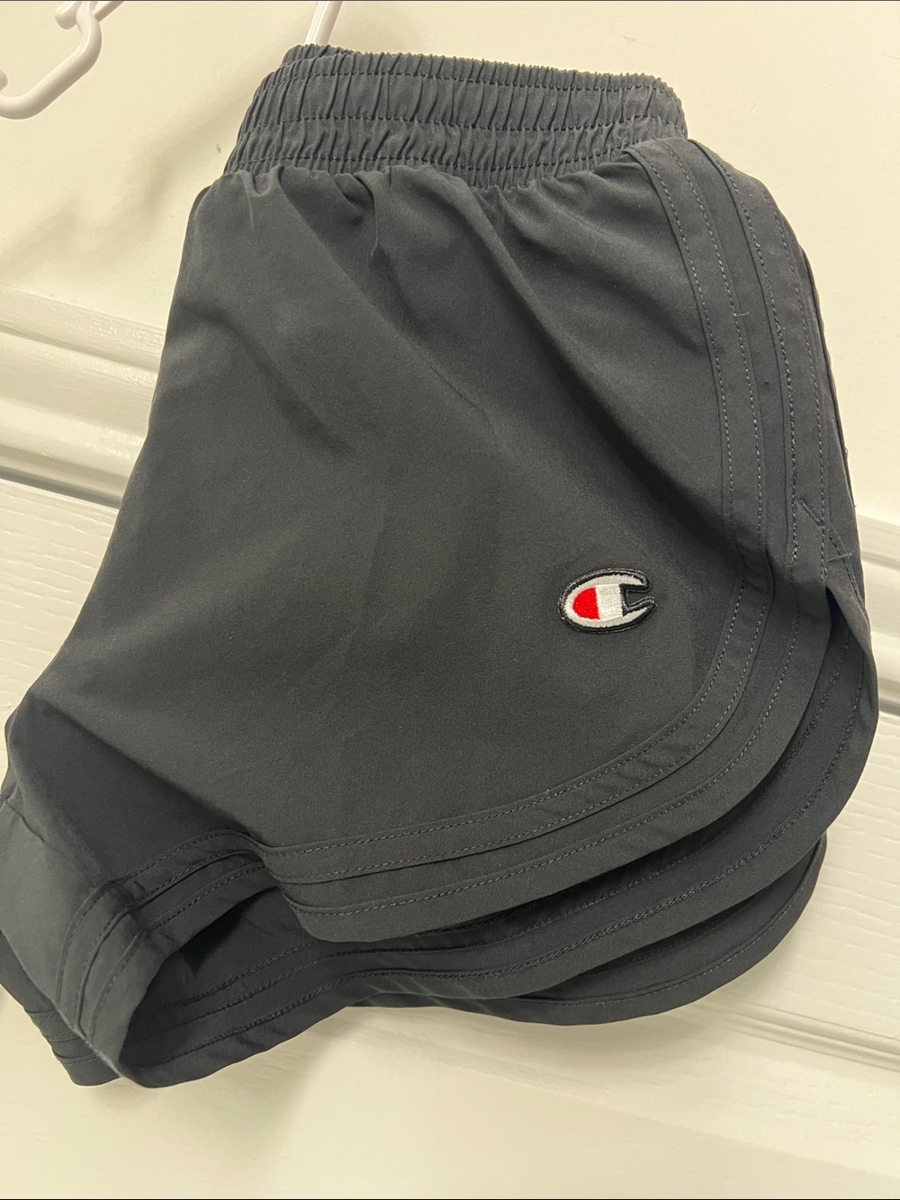 Champion Women's Black Athletic Shorts with Logo
